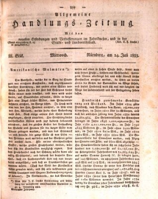 Allgemeine Handlungs-Zeitung Mittwoch 24. Juli 1833