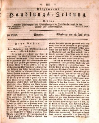 Allgemeine Handlungs-Zeitung Sonntag 28. Juli 1833