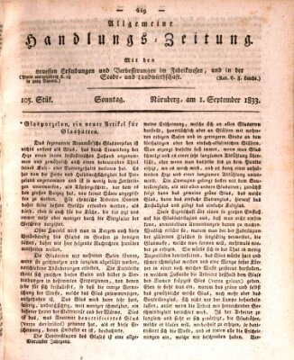 Allgemeine Handlungs-Zeitung Sonntag 1. September 1833