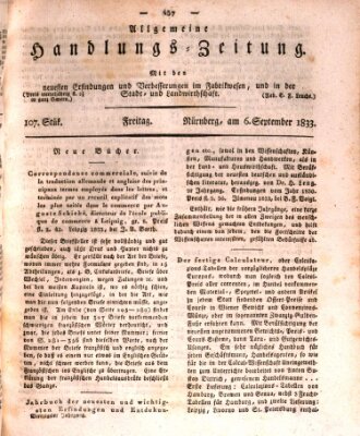 Allgemeine Handlungs-Zeitung Freitag 6. September 1833