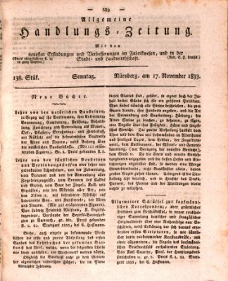 Allgemeine Handlungs-Zeitung Sonntag 17. November 1833