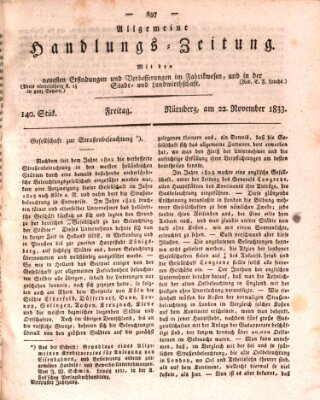 Allgemeine Handlungs-Zeitung Freitag 22. November 1833