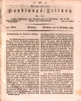 Allgemeine Handlungs-Zeitung Sonntag 24. November 1833