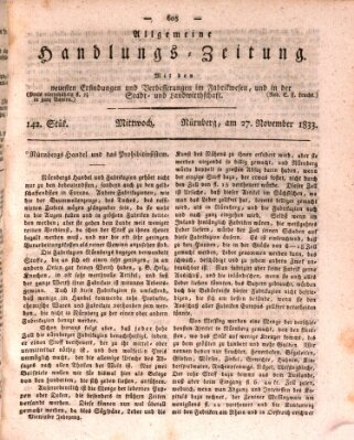 Allgemeine Handlungs-Zeitung Mittwoch 27. November 1833