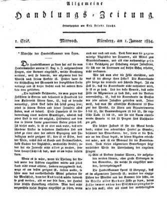 Allgemeine Handlungs-Zeitung Mittwoch 1. Januar 1834