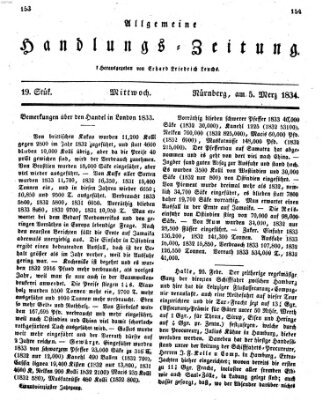 Allgemeine Handlungs-Zeitung Mittwoch 5. März 1834