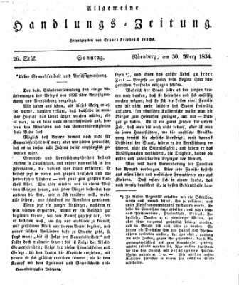 Allgemeine Handlungs-Zeitung Sonntag 30. März 1834