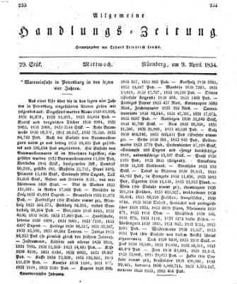 Allgemeine Handlungs-Zeitung Mittwoch 9. April 1834