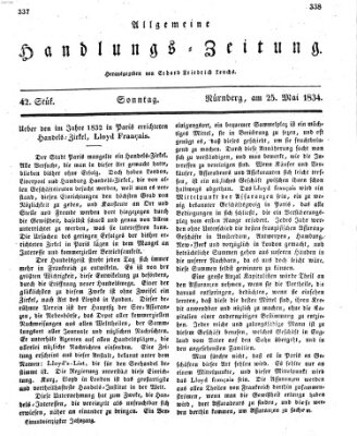 Allgemeine Handlungs-Zeitung Sonntag 25. Mai 1834