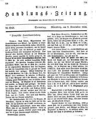 Allgemeine Handlungs-Zeitung Sonntag 9. November 1834