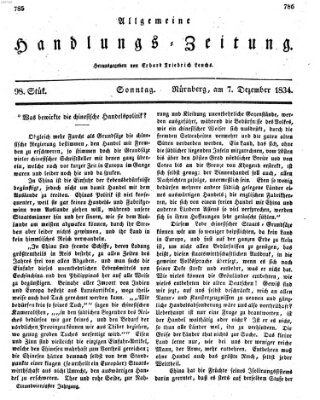 Allgemeine Handlungs-Zeitung Sonntag 7. Dezember 1834