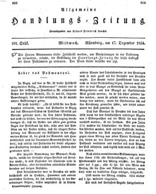 Allgemeine Handlungs-Zeitung Mittwoch 17. Dezember 1834