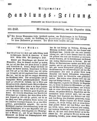 Allgemeine Handlungs-Zeitung Mittwoch 24. Dezember 1834