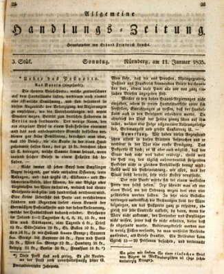 Allgemeine Handlungs-Zeitung Sonntag 11. Januar 1835