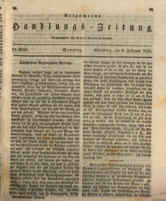 Allgemeine Handlungs-Zeitung Sonntag 8. Februar 1835