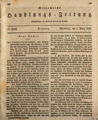 Allgemeine Handlungs-Zeitung Sonntag 1. März 1835