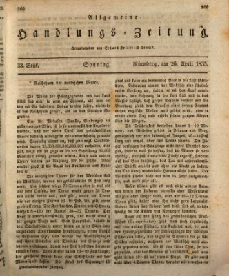 Allgemeine Handlungs-Zeitung Sonntag 26. April 1835