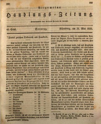 Allgemeine Handlungs-Zeitung Sonntag 31. Mai 1835