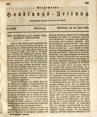 Allgemeine Handlungs-Zeitung Sonntag 14. Juni 1835