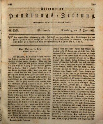 Allgemeine Handlungs-Zeitung Mittwoch 17. Juni 1835