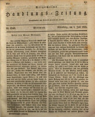 Allgemeine Handlungs-Zeitung Mittwoch 1. Juli 1835