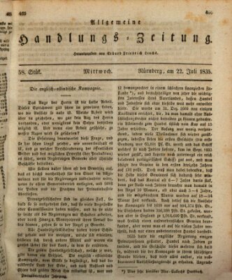 Allgemeine Handlungs-Zeitung Mittwoch 22. Juli 1835