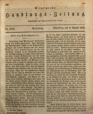 Allgemeine Handlungs-Zeitung Sonntag 9. August 1835