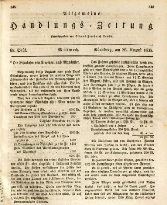 Allgemeine Handlungs-Zeitung Mittwoch 26. August 1835