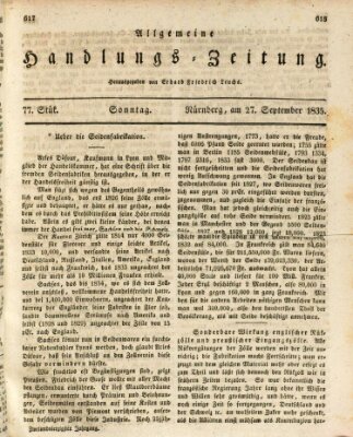 Allgemeine Handlungs-Zeitung Sonntag 27. September 1835