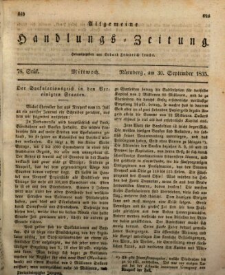 Allgemeine Handlungs-Zeitung Mittwoch 30. September 1835