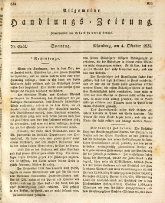 Allgemeine Handlungs-Zeitung Sonntag 4. Oktober 1835