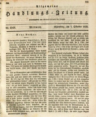 Allgemeine Handlungs-Zeitung Mittwoch 7. Oktober 1835