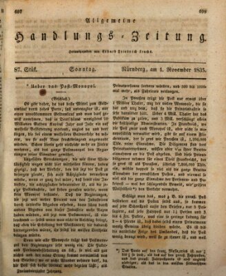 Allgemeine Handlungs-Zeitung Sonntag 1. November 1835