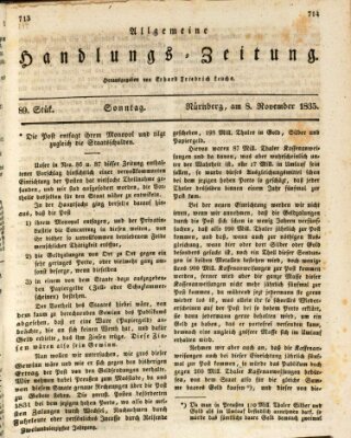 Allgemeine Handlungs-Zeitung Sonntag 8. November 1835