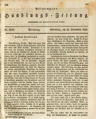 Allgemeine Handlungs-Zeitung Sonntag 22. November 1835