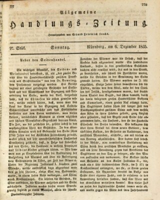 Allgemeine Handlungs-Zeitung Sonntag 6. Dezember 1835