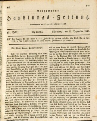 Allgemeine Handlungs-Zeitung Sonntag 20. Dezember 1835