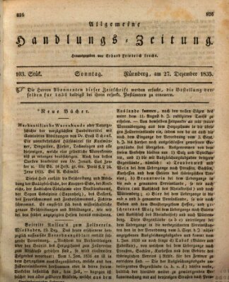 Allgemeine Handlungs-Zeitung Sonntag 27. Dezember 1835