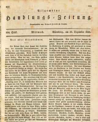 Allgemeine Handlungs-Zeitung Mittwoch 30. Dezember 1835