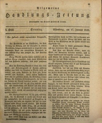 Allgemeine Handlungs-Zeitung Sonntag 17. Januar 1836