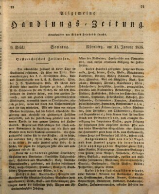 Allgemeine Handlungs-Zeitung Sonntag 31. Januar 1836