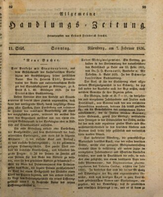 Allgemeine Handlungs-Zeitung Sonntag 7. Februar 1836