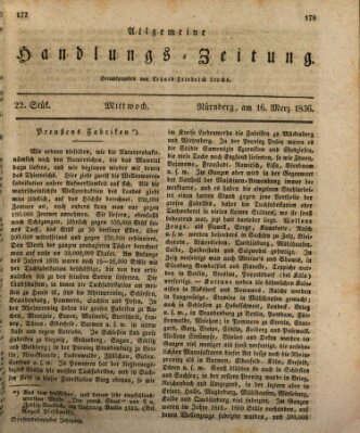 Allgemeine Handlungs-Zeitung Mittwoch 16. März 1836