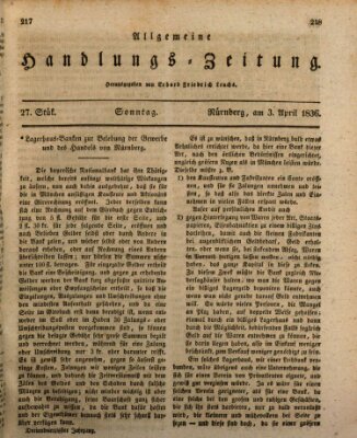 Allgemeine Handlungs-Zeitung Sonntag 3. April 1836