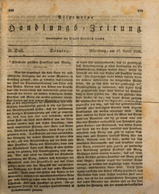 Allgemeine Handlungs-Zeitung Sonntag 17. April 1836