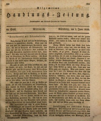 Allgemeine Handlungs-Zeitung Mittwoch 1. Juni 1836