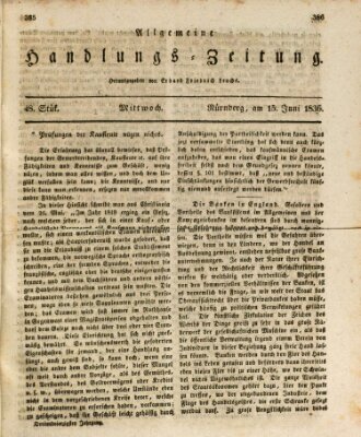 Allgemeine Handlungs-Zeitung Mittwoch 15. Juni 1836