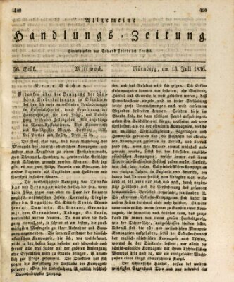 Allgemeine Handlungs-Zeitung Mittwoch 13. Juli 1836