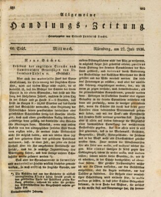 Allgemeine Handlungs-Zeitung Mittwoch 27. Juli 1836