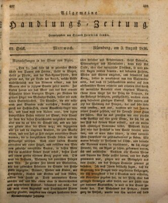 Allgemeine Handlungs-Zeitung Mittwoch 3. August 1836